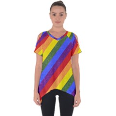 Lgbt Pride Motif Flag Pattern 1 Cut Out Side Drop Tee by dflcprintsclothing