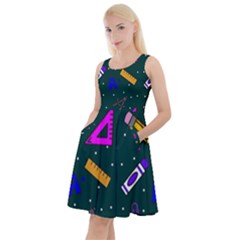 Teacher Tools Knee Length Skater Dress With Pockets by CleverGoods
