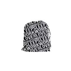 Sleep Work Love And Have Fun Typographic Pattern Drawstring Pouch (xs) by dflcprintsclothing