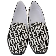 Sleep Work Love And Have Fun Typographic Pattern Women s Classic Loafer Heels by dflcprintsclothing