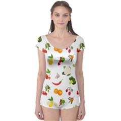 Fruits, Vegetables And Berries Boyleg Leotard  by SychEva