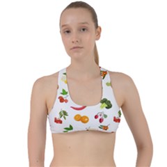 Fruits, Vegetables And Berries Criss Cross Racerback Sports Bra by SychEva