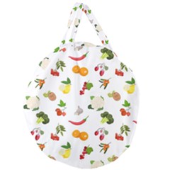 Fruits, Vegetables And Berries Giant Round Zipper Tote by SychEva