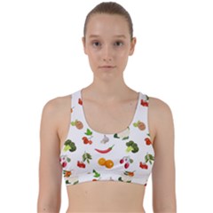 Fruits, Vegetables And Berries Back Weave Sports Bra by SychEva