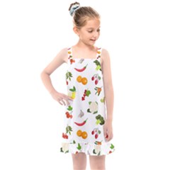 Fruits, Vegetables And Berries Kids  Overall Dress by SychEva