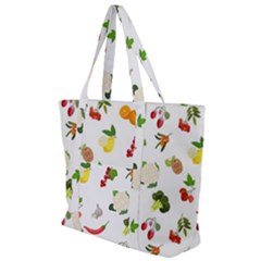 Fruits, Vegetables And Berries Zip Up Canvas Bag by SychEva