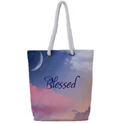 Blessed Full Print Rope Handle Tote (small) by designsbymallika