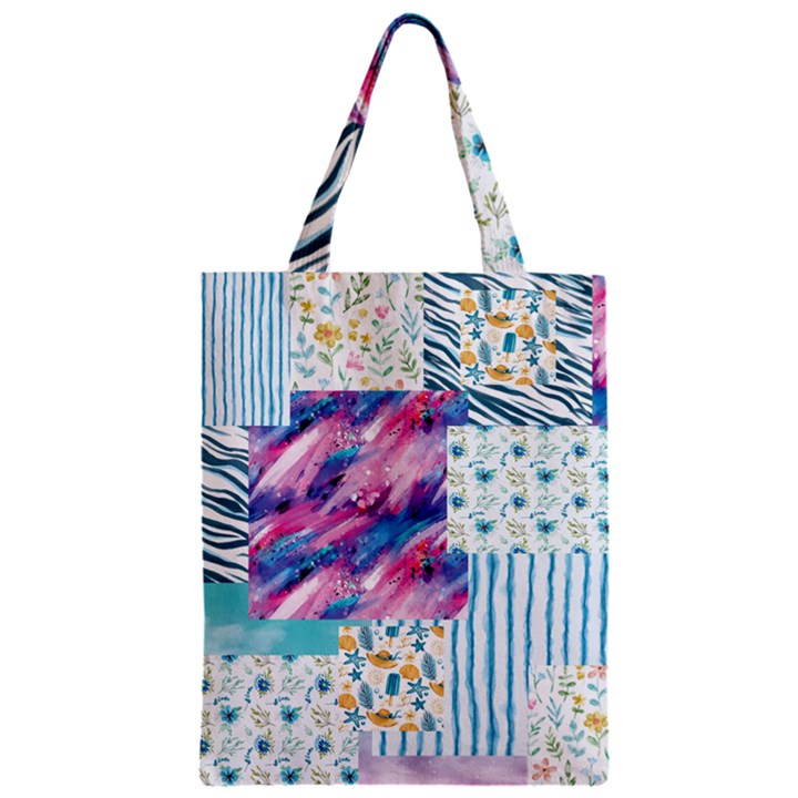 Blue Wavespastel Zipper Classic Tote Bag