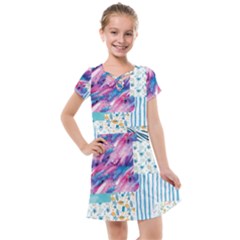 Blue Wavespastel Kids  Cross Web Dress by designsbymallika