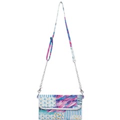 Blue Wavespastel Mini Crossbody Handbag by designsbymallika