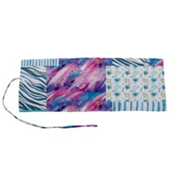 Blue Wavespastel Roll Up Canvas Pencil Holder (s) by designsbymallika