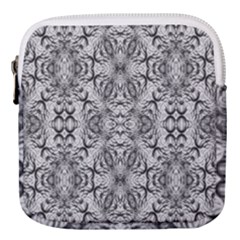 Black And White Ornate Pattern Mini Square Pouch by dflcprintsclothing