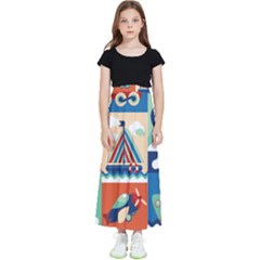 Travel With Love Kids  Flared Maxi Skirt by designsbymallika