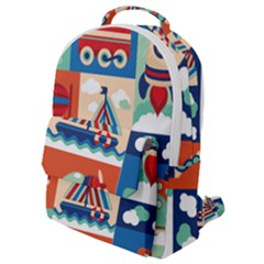 Travel With Love Flap Pocket Backpack (small) by designsbymallika