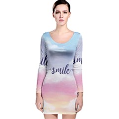 Smile Long Sleeve Velvet Bodycon Dress by designsbymallika
