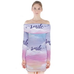 Smile Long Sleeve Off Shoulder Dress