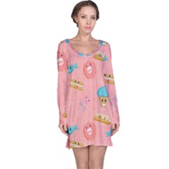 Toothy Sweets Long Sleeve Nightdress by SychEva