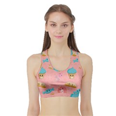 Toothy Sweets Sports Bra With Border by SychEva