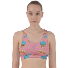 Toothy Sweets Back Weave Sports Bra by SychEva