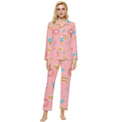 Toothy Sweets Womens  Long Sleeve Pocket Pajamas Set by SychEva