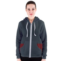 navy blue red stripe crest Women s Zipper Hoodie