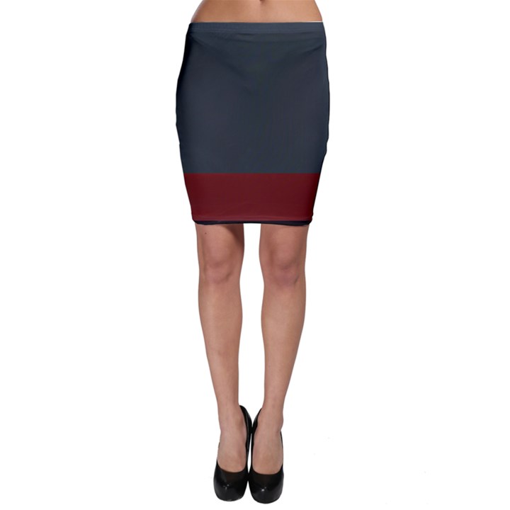 navy blue red stripe crest Bodycon Skirt