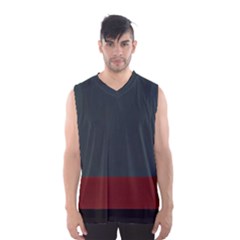 navy blue red stripe crest Men s Basketball Tank Top