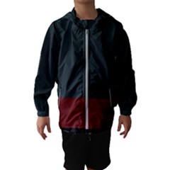 navy blue red stripe crest Kids  Hooded Windbreaker