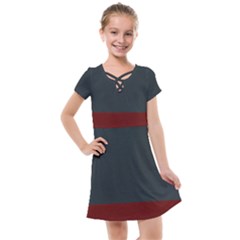 navy blue red stripe crest Kids  Cross Web Dress