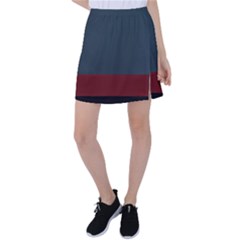 Navy Blue Red Stripe Crest Tennis Skirt by Abe731