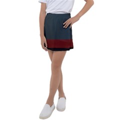 navy blue red stripe crest Kids  Tennis Skirt