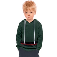 Dark Green Solid Dark Green Black Red Stripe Curved Dark Green Black Red Stripe Kids  Overhead Hoodie by Abe731