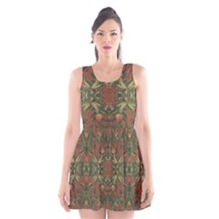 Modern Tropical Motif Print Scoop Neck Skater Dress by dflcprintsclothing