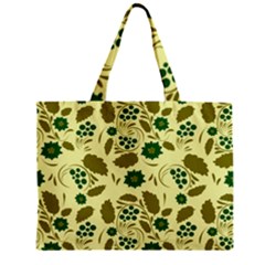 Folk Flowers Art Pattern Floral  Zipper Mini Tote Bag