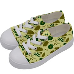 Folk Flowers Art Pattern Floral  Kids  Low Top Canvas Sneakers by Eskimos