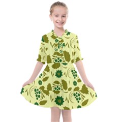 Folk Flowers Art Pattern Floral  Kids  All Frills Chiffon Dress by Eskimos