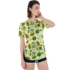 Folk Flowers Art Pattern Floral  Perpetual Short Sleeve T-shirt by Eskimos