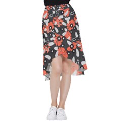 Folk Flowers Art Pattern Floral   Frill Hi Low Chiffon Skirt by Eskimos