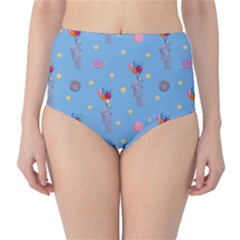 Baby Elephant Flying On Balloons Classic High-waist Bikini Bottoms by SychEva