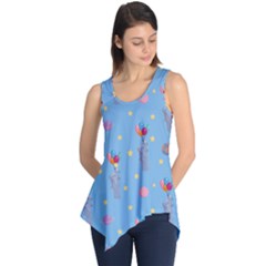 Baby Elephant Flying On Balloons Sleeveless Tunic by SychEva