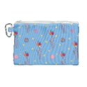 Baby Elephant Flying On Balloons Canvas Cosmetic Bag (Large) View1