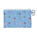 Baby Elephant Flying On Balloons Canvas Cosmetic Bag (Large) View2