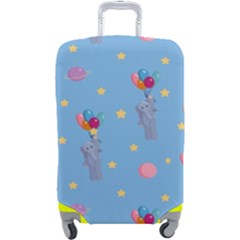 Baby Elephant Flying On Balloons Luggage Cover (large) by SychEva