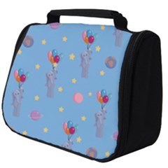 Baby Elephant Flying On Balloons Full Print Travel Pouch (big) by SychEva