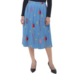 Baby Elephant Flying On Balloons Classic Velour Midi Skirt  by SychEva