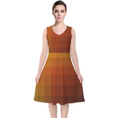 Zappwaits - Color Gradient V-neck Midi Sleeveless Dress  by zappwaits