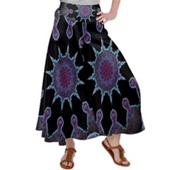 Framed Mandala Satin Palazzo Pants by MRNStudios