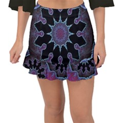 Framed Mandala Fishtail Mini Chiffon Skirt by MRNStudios
