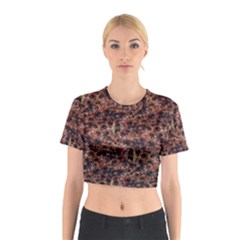 Warm Abstract Surface Print Cotton Crop Top