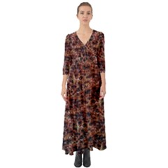 Warm Abstract Surface Print Button Up Boho Maxi Dress by dflcprintsclothing
